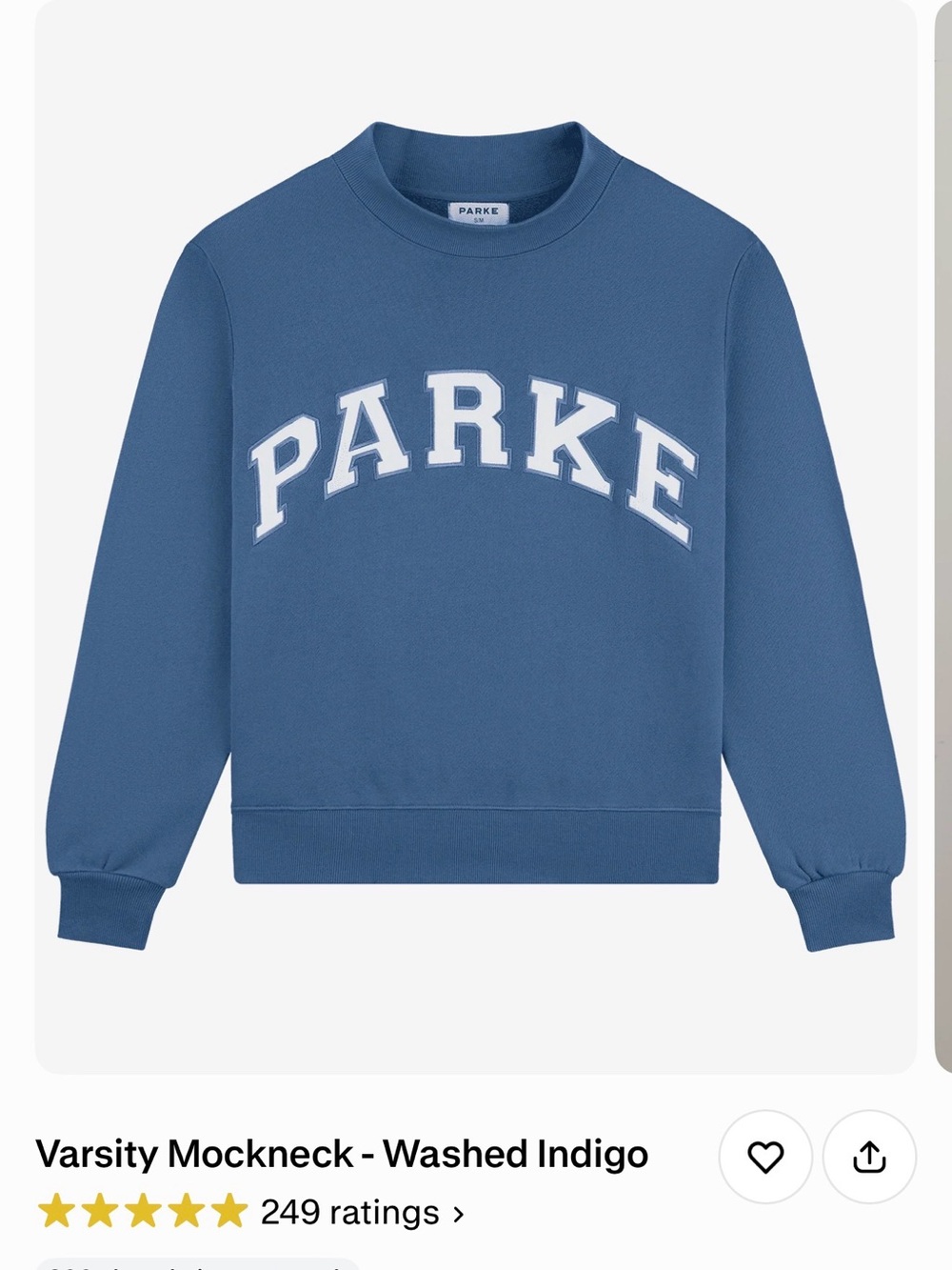 Parke Washed Indigo Crewneck Sweatshirt